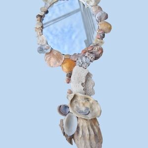 Shell-Embellished Hand Mirror